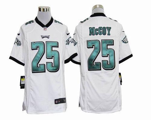  Eagles #25 LeSean McCoy White Men's Stitched NFL Game Jersey