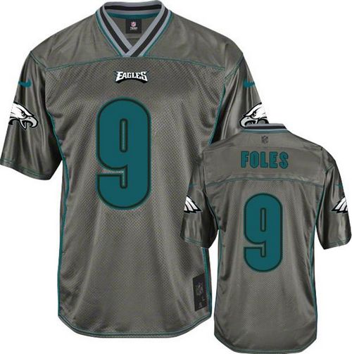  Eagles #9 Nick Foles Grey Men's Stitched NFL Elite Vapor Jersey