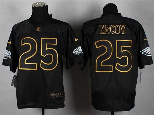  Eagles #25 LeSean McCoy Black Gold No. Fashion Men's Stitched NFL Elite Jersey