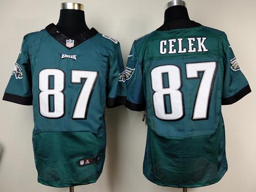  Eagles #87 Brent Celek Midnight Green Team Color Men's Stitched NFL New Elite Jersey