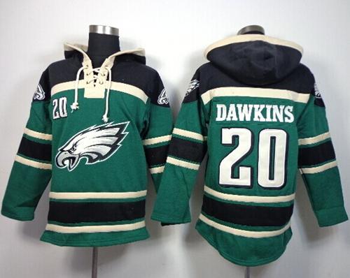  Eagles #20 Brian Dawkins Midnight Green Sawyer Hooded Sweatshirt NFL Hoodie