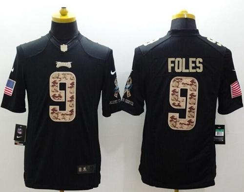  Eagles #9 Nick Foles Black Men's Stitched NFL Limited Salute to Service Jersey