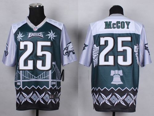  Eagles #25 LeSean McCoy Midnight Green Men's Stitched NFL Elite Noble Fashion Jersey