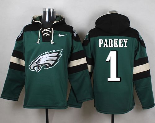  Eagles #1 Cody Parkey Midnight Green Player Pullover NFL Hoodie