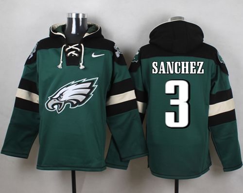  Eagles #3 Mark Sanchez Midnight Green Player Pullover NFL Hoodie