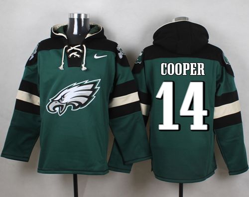  Eagles #14 Riley Cooper Midnight Green Player Pullover NFL Hoodie
