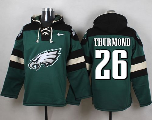  Eagles #26 Walter Thurmond Midnight Green Player Pullover NFL Hoodie