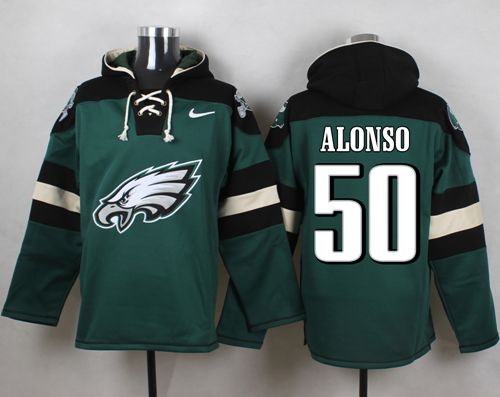  Eagles #50 Kiko Alonso Midnight Green Player Pullover NFL Hoodie