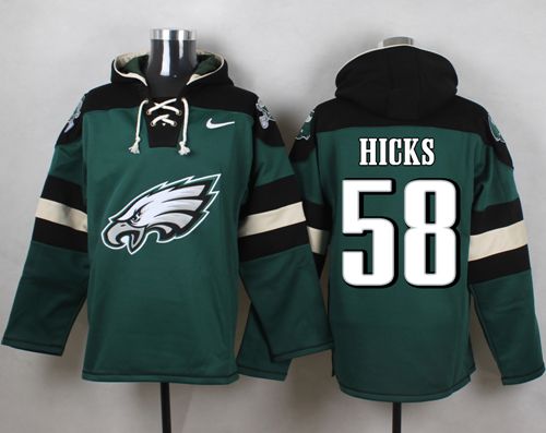  Eagles #58 Jordan Hicks Midnight Green Player Pullover NFL Hoodie