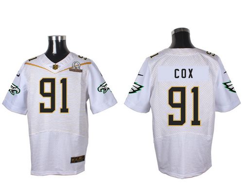  Eagles #91 Fletcher Cox White 2016 Pro Bowl Men's Stitched NFL Elite Jersey