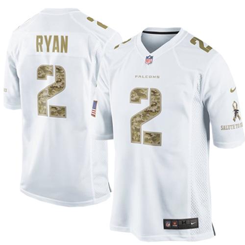 Falcons #2 Matt Ryan White Men's Stitched NFL Limited Salute to Service Jersey