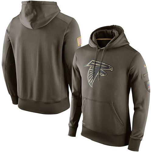 Men's Atlanta Falcons  Olive Salute To Service KO Performance Hoodie