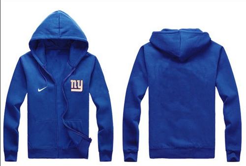  New York Giants Authentic Logo Hoodie Blue