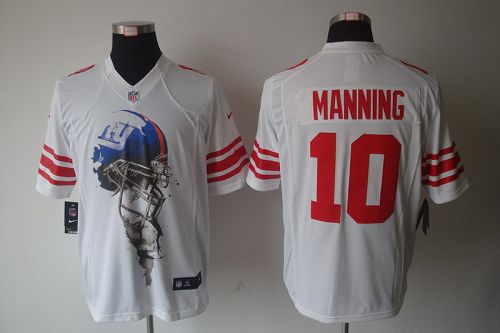  Giants #10 Eli Manning White Men's Stitched NFL Helmet Tri Blend Limited Jersey