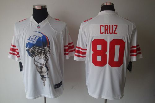  Giants #80 Victor Cruz White Men's Stitched NFL Helmet Tri Blend Limited Jersey