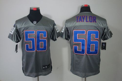  Giants #56 Lawrence Taylor Grey Shadow Men's Stitched NFL Elite Jersey