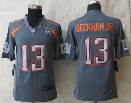  Giants #13 Odell Beckham Jr Grey Pro Bowl Men's Stitched NFL Elite Team Irvin Jersey