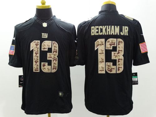 Giants #13 Odell Beckham Jr Black Men's Stitched NFL Limited Salute to Service Jersey
