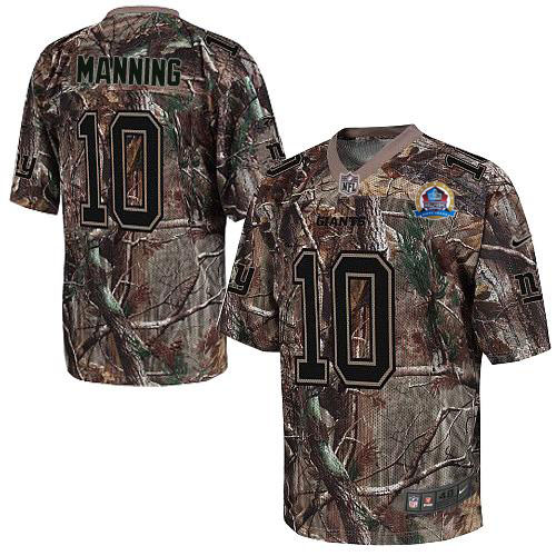  Giants #10 Eli Manning Camo With Hall of Fame 50th Patch Men's Stitched NFL Realtree Elite Jersey