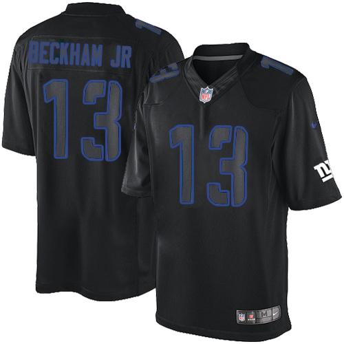  Giants #13 Odell Beckham Jr Black Men's Stitched NFL Impact Limited Jersey