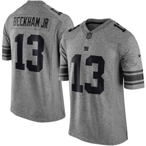  Giants #13 Odell Beckham Jr Gray Men's Stitched NFL Limited Gridiron Gray Jersey