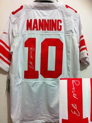 Giants #10 Eli Manning White Men's Stitched NFL Elite Autographed Jersey