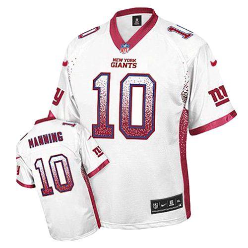  Giants #10 Eli Manning White Men's Stitched NFL Elite Drift Fashion Jersey