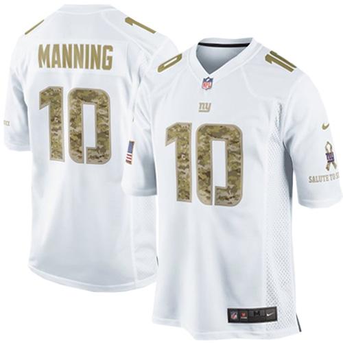  Giants #10 Eli Manning White Men's Stitched NFL Limited Salute to Service Jersey
