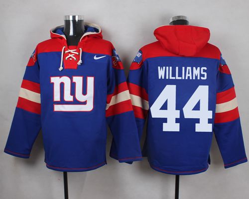  Giants #44 Andre Williams Royal Blue Player Pullover NFL Hoodie