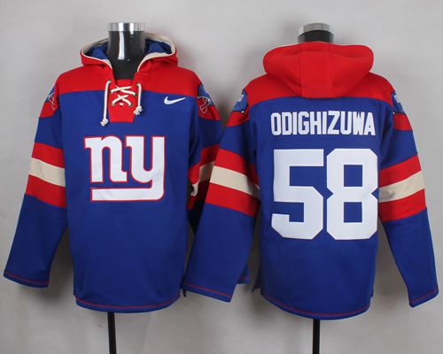  Giants #58 Owa Odighizuwa Royal Blue Player Pullover NFL Hoodie