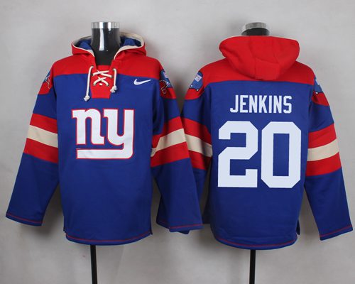  Giants #20 Janoris Jenkins Royal Blue Player Pullover NFL Hoodie