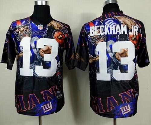  Giants #13 Odell Beckham Jr Team Color Men's Stitched NFL Elite Fanatical Version Jersey