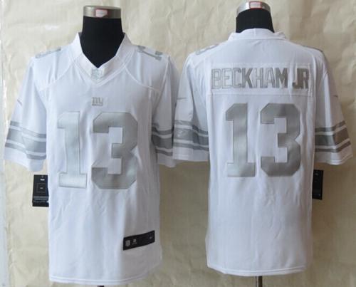  Giants #13 Odell Beckham Jr White Men's Stitched NFL Limited Platinum Jersey
