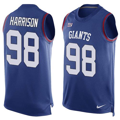  Giants #98 Damon Harrison Royal Blue Team Color Men's Stitched NFL Limited Tank Top Jersey