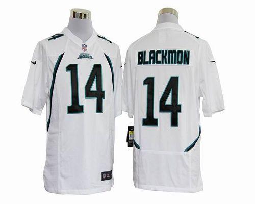  Jaguars #14 Justin Blackmon White Men's Stitched NFL Game Jersey