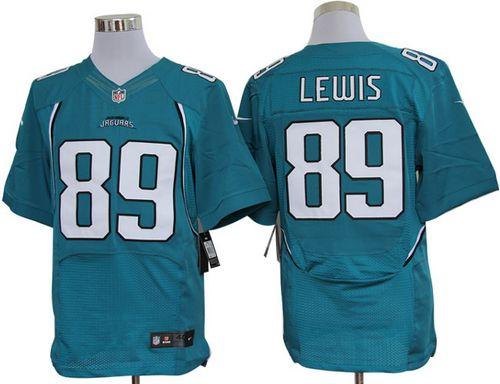  Jaguars #89 Marcedes Lewis Teal Green Team Color Men's Stitched NFL Elite Jersey