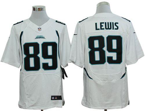  Jaguars #89 Marcedes Lewis White Men's Stitched NFL Elite Jersey