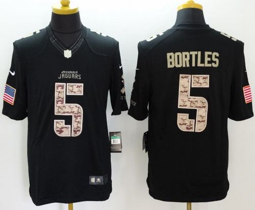  Jaguars #5 Blake Bortles Black Men's Stitched NFL Limited Salute to Service Jersey