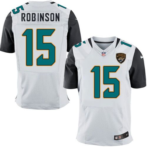  Jaguars #15 Allen Robinson White Men's Stitched NFL Elite Jersey
