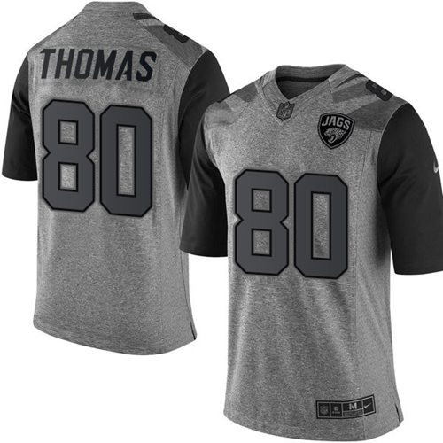  Jaguars #80 Julius Thomas Gray Men's Stitched NFL Limited Gridiron Gray Jersey