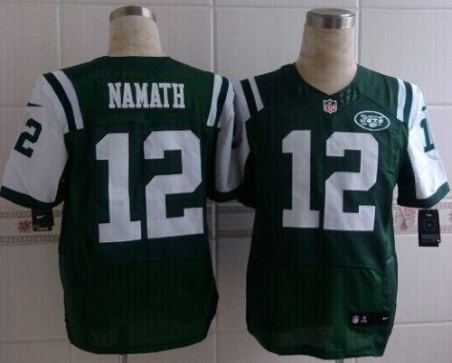  Jets #12 Joe Namath Green Team Color Men's Stitched NFL Elite Jersey