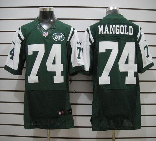  Jets #74 Nick Mangold Green Team Color Men's Stitched NFL Elite Jersey