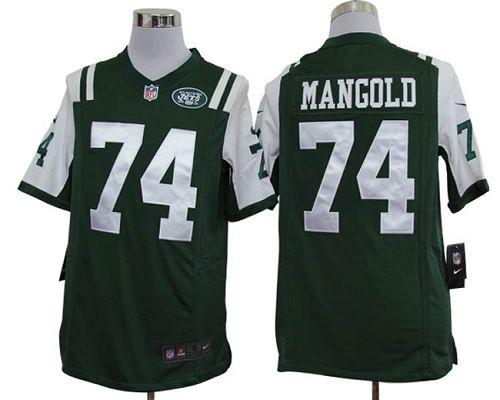  Jets #74 Nick Mangold Green Team Color Men's Stitched NFL Game Jersey