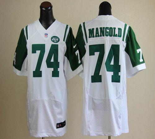  Jets #74 Nick Mangold White Men's Stitched NFL Elite Jersey
