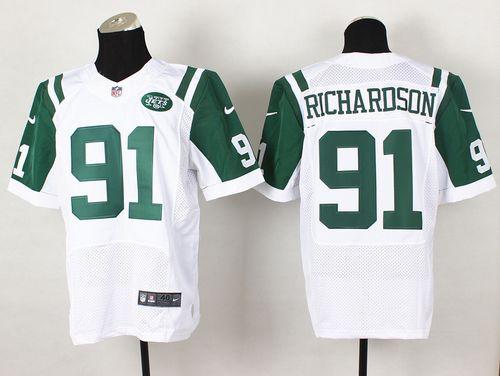  Jets #91 Sheldon Richardson White Men's Stitched NFL Elite Jersey