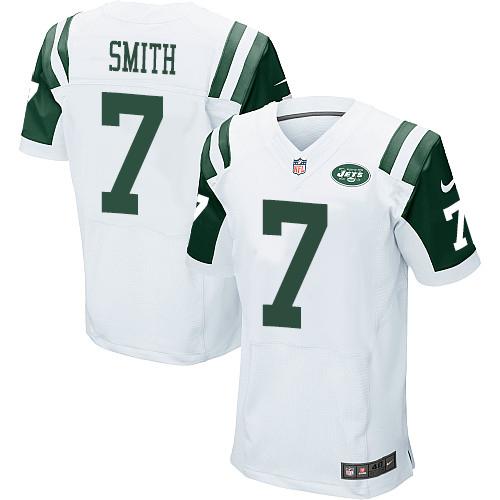  Jets #7 Geno Smith White Men's Stitched NFL Elite Jersey