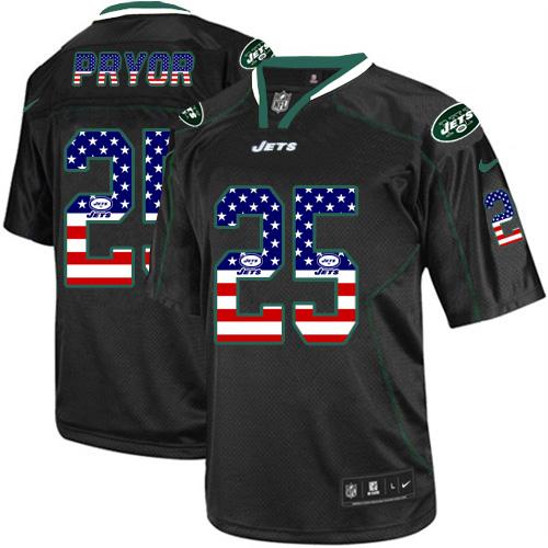  Jets #25 Calvin Pryor Black Men's Stitched NFL Elite USA Flag Fashion Jersey