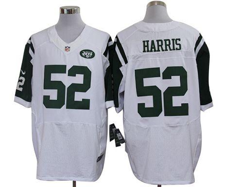  Jets #52 David Harris White Men's Stitched NFL Elite Jersey
