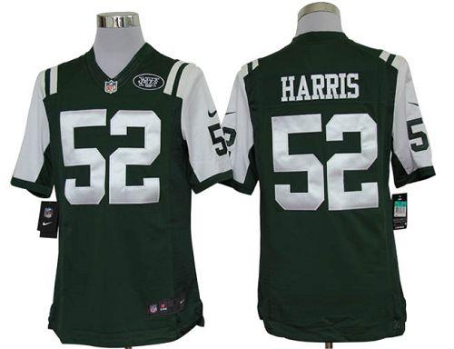  Jets #52 David Harris Green Team Color Men's Stitched NFL Limited Jersey