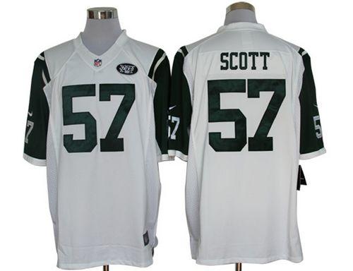  Jets #57 Bart Scott White Men's Stitched NFL Limited Jersey